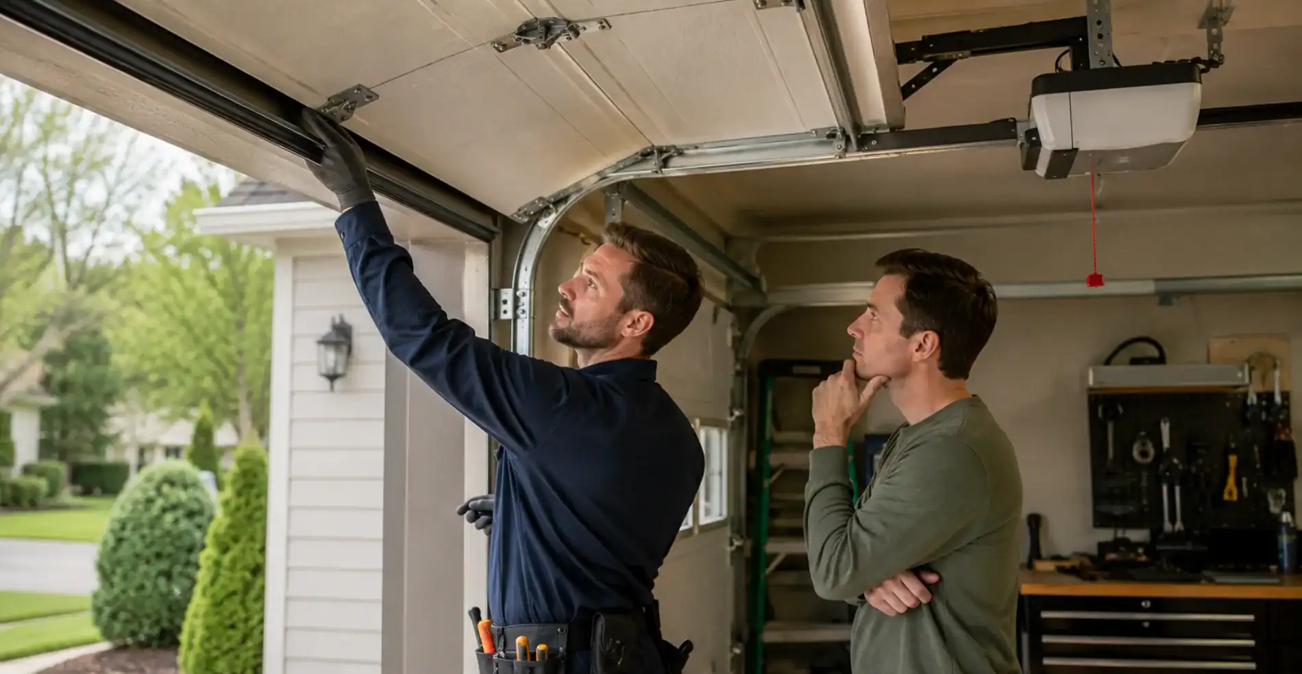 Inspecting a Garage Door Noise