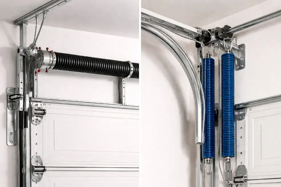 Torsion vs. extension garage door springs