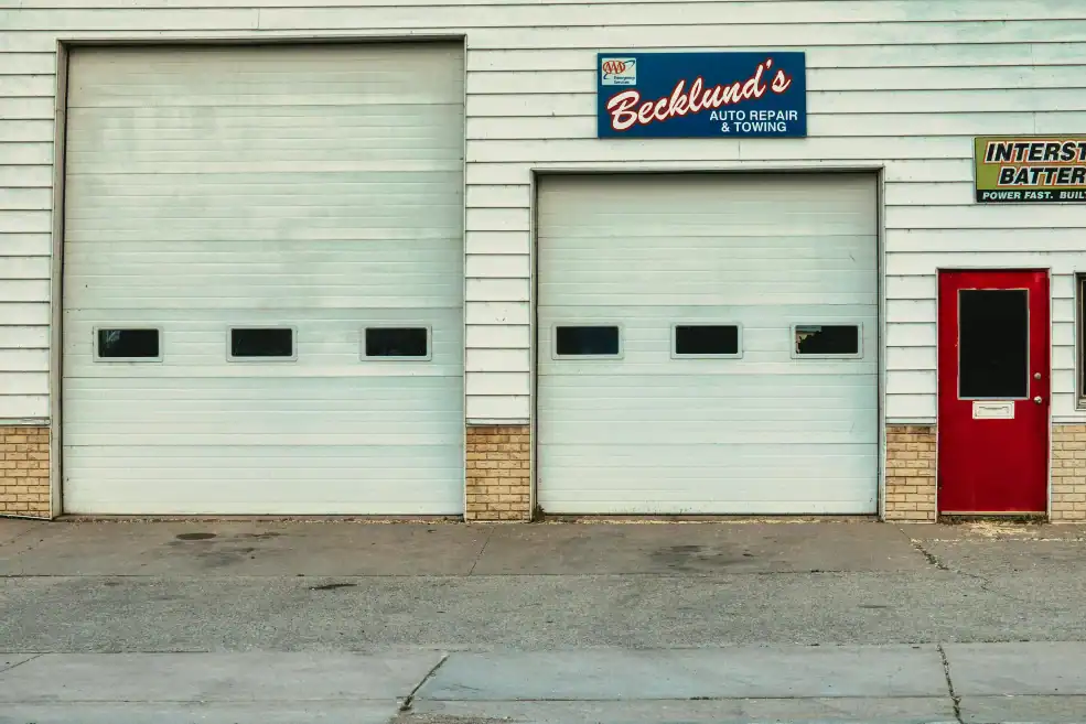 Two garage doors with different dimensions