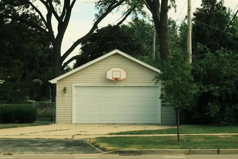 White garage door in OK