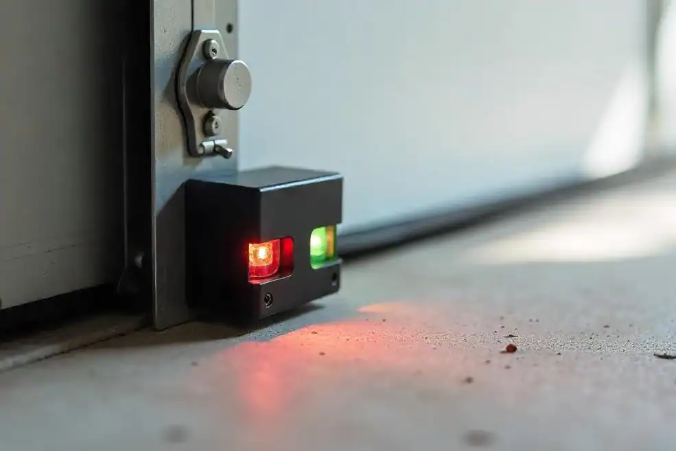 close-up of a garage door sensor.webp
