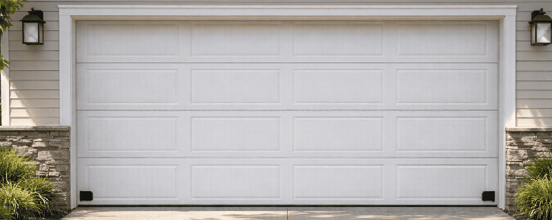 closed white garage door