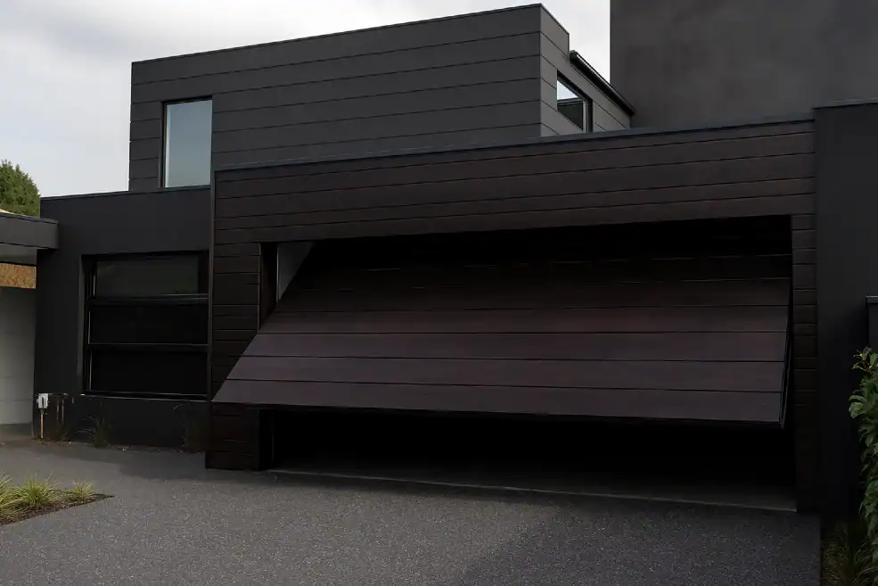 dark brown tilt up garage door